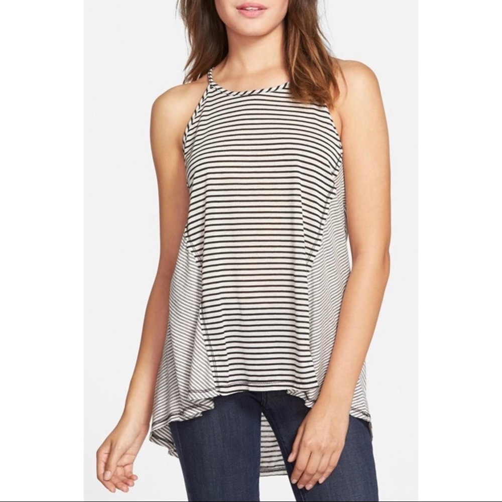 Blu Pepper Striped Halter Tank Top